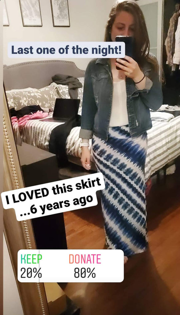 Tie Dye Skirt Keep or Donate Instagram Poll