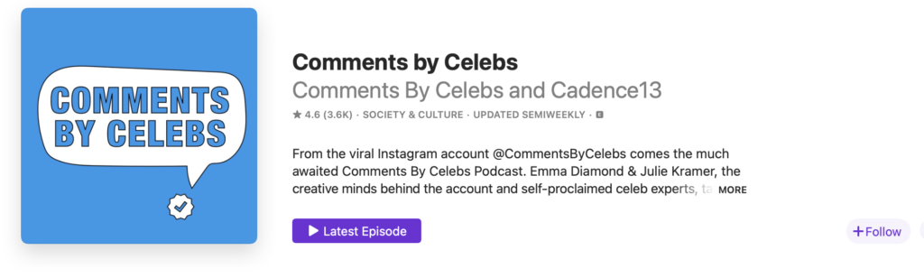 Comments By Celebs Podcast