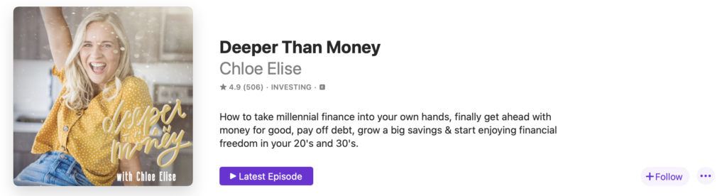 Deeper Than Money Podcast Chloe Elise