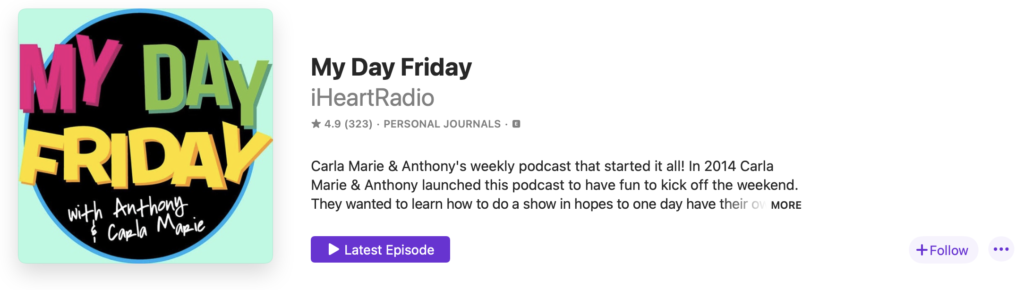 My Day Friday Podcast with Carla Marie and Anthony