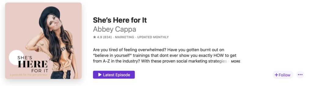 She's Here for It Podcast Abbey Cappa