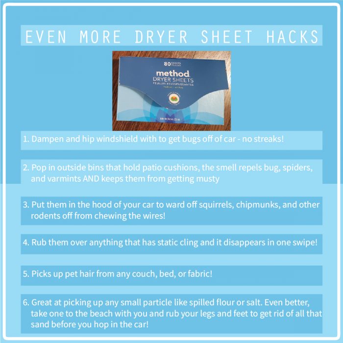 MARCH LIFE HACKS 6 THINGS TO DO WITH DRYER SHEETS