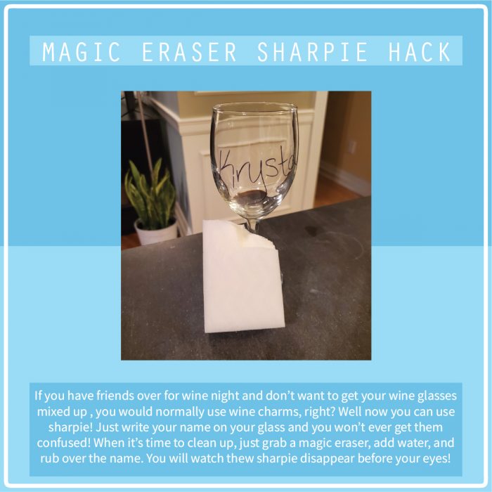 MARCH MAGIC ERASER LIFE HACK SHARPIE ON GLASS
